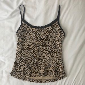 brandy melville skylar cheetah/leopard lace tank